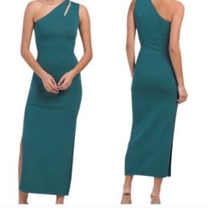 TORN BY RONNY KOBO Size M Teal Maxi Knit Dress with Side Slit